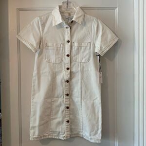 Forever 21 Denim Mini Dress in White